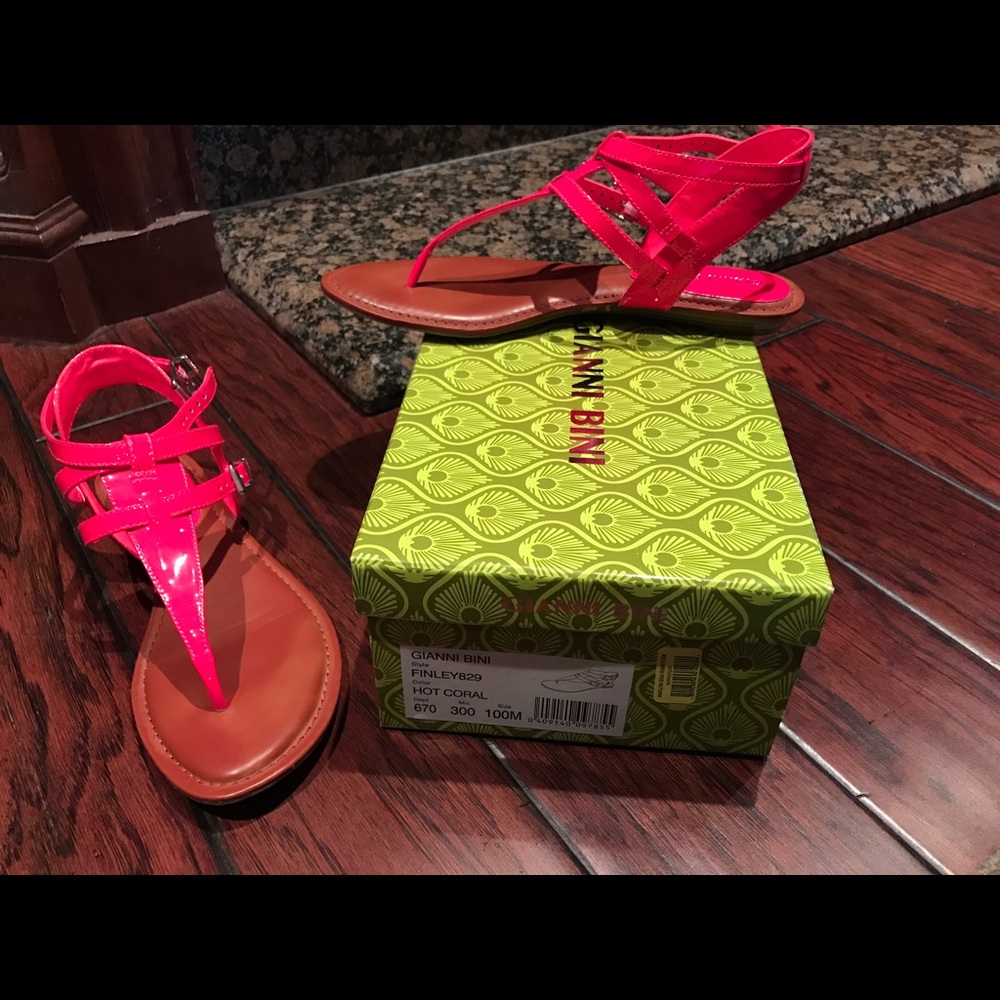 Gianni Bini hot coral sandals size 10
